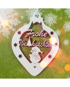 Anhänger Weihnachten - Tropenform - Motiv Frohe Weihnachten