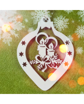 Anhänger Weihnachten - Tropenform - Motiv Kerzen