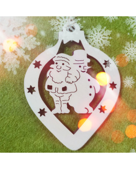 Anhänger Weihnachten - Tropenform - Motiv Schneemann / Weihnachtsmann