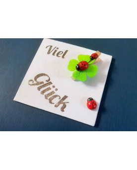 Geschenk auf Leinwand "Viel Glück"