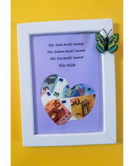 Rahmen - Herz voll Geld Geldgeschenk