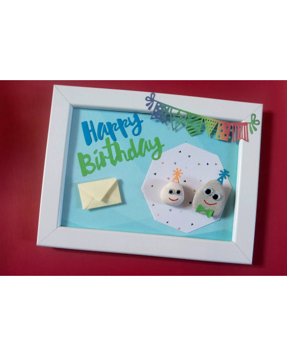 Steinbild - Happy Birthday Geldgeschenk