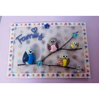 Steinbild auf Plexiglas "Family"