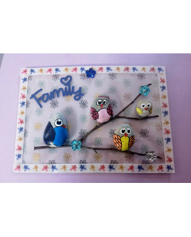Steinbild auf Plexiglas "Family"