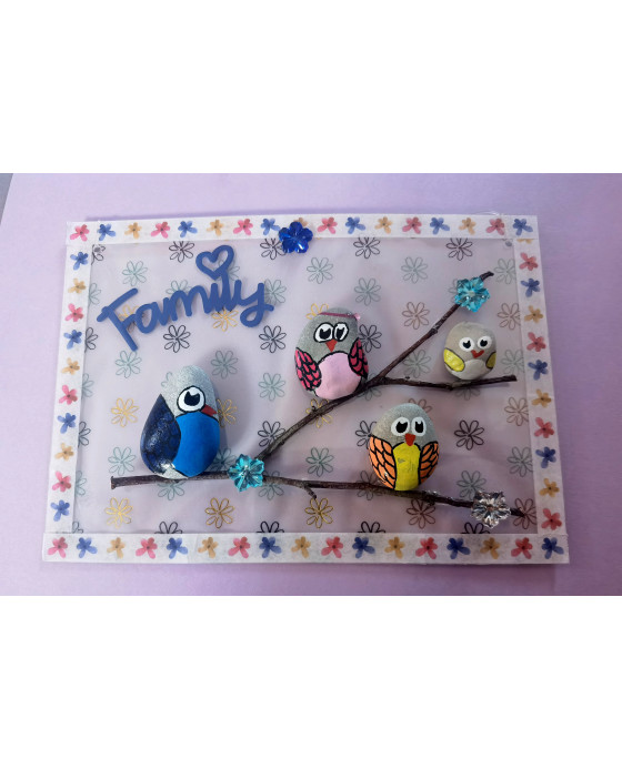 Steinbild auf Plexiglas "Family"