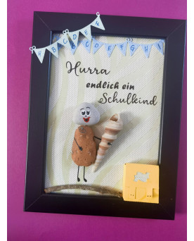 Steinbild - "Endlich Schulkind"